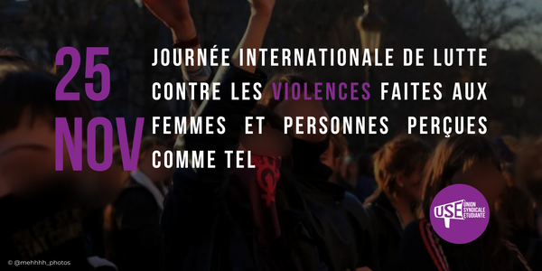 25.11 - Journée internationale de lutte contre les violences faites aux femmes et personnes perçues comme tel